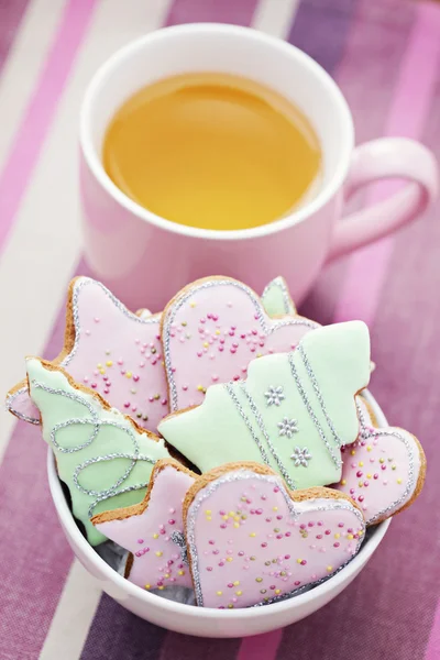 Τσάι με gingerbreads — Φωτογραφία Αρχείου