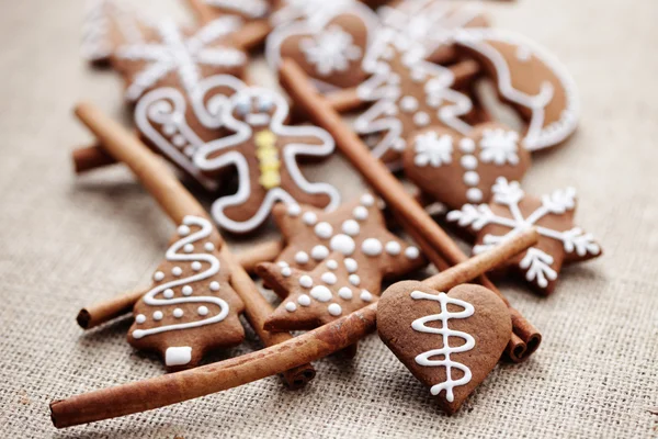 Gingerbreads 与肉桂 — 图库照片