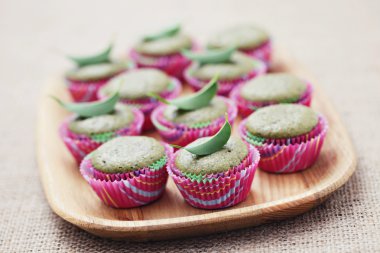 Green tea muffins clipart