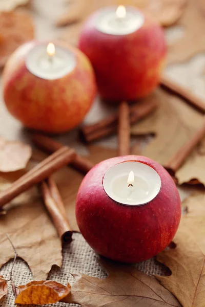 Manzana como vela — Foto de Stock