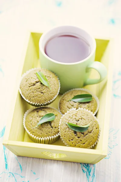 Green tea muffins — Stock Photo, Image