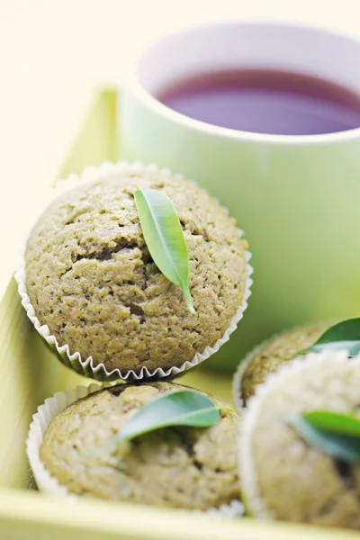 Muffin di tè verde — Foto Stock