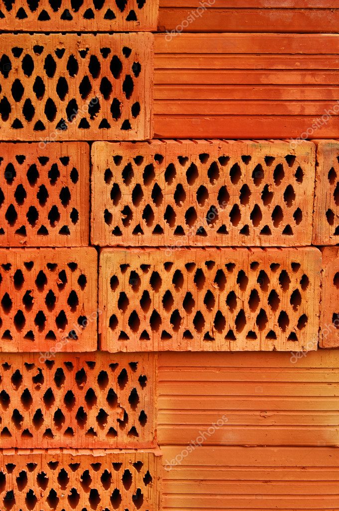 Closeup of perforated clay blocks — Stock Photo © Cancerus #6888557