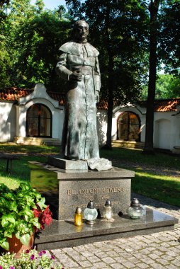 Statue of Antoni Rewera in Sandomierz, Poland. clipart