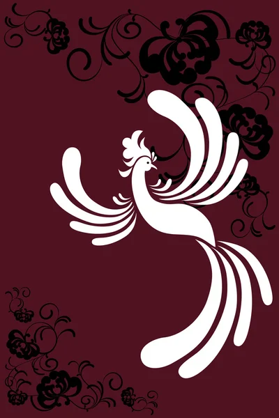 Bird a phoenix abstract beautiful decoration illustration — Stock Vector