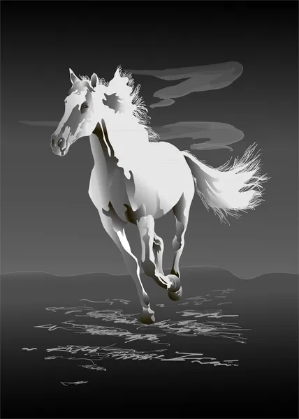 Pferd Kunst Schönheit schwarze Karte klassische Kontur Design Bein — Stockvektor