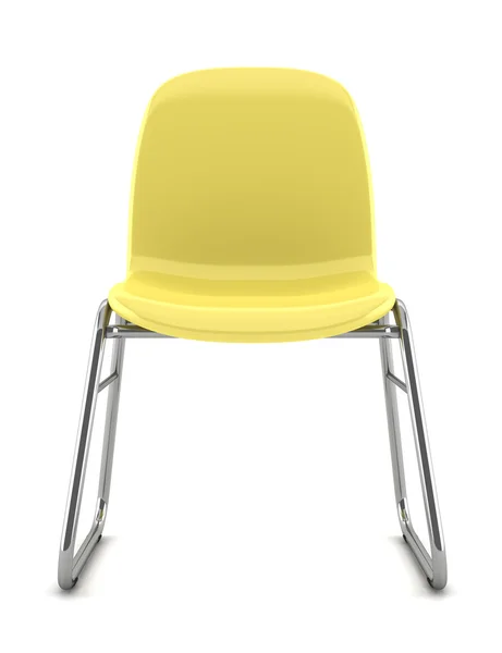Сучасний жовтий стілець ізольований на білому тлі — стокове фото