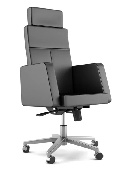 Moderne zwarte bureaustoel geïsoleerd op witte achtergrond — Stockfoto