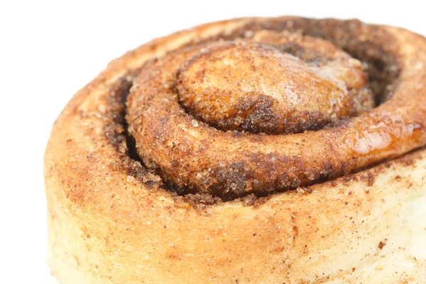 stock image Sweet bun with cinnamon isolated on white background