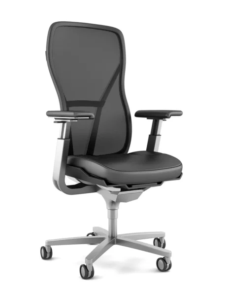 Nowoczesny czarny biuro krzesło izolowane na białym tle — Zdjęcie stockowe