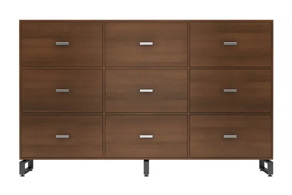 Moderní kancelář dřevěný kabinet izolovaných na bílém pozadí — Stock fotografie