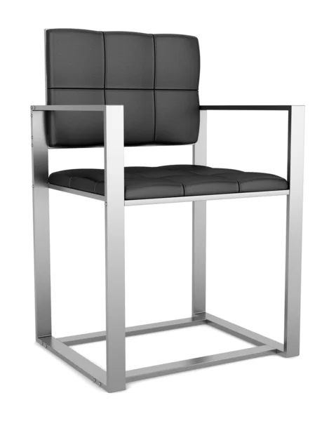 Moderna svart stol isolerad på vit bakgrund — Stockfoto