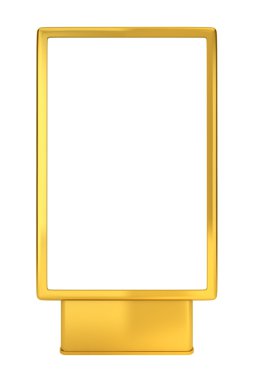 Beyaz arka plan üzerinde izole boş altın reklam Pano