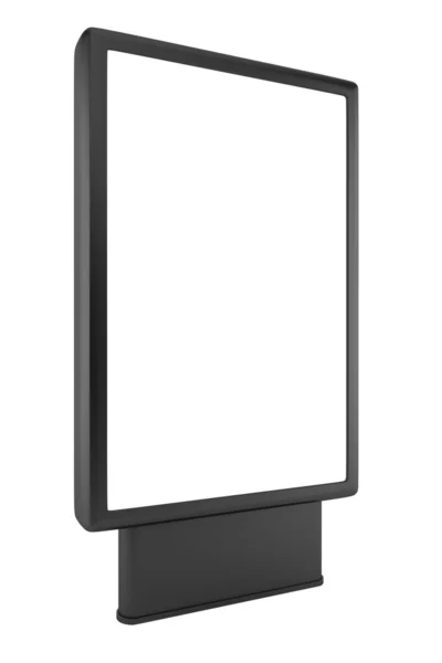 Чистый черный рекламный щит изолирован на белом фоне — стоковое фото
