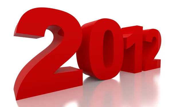 New year 2012 with clipping path — Stock Photo, Image
