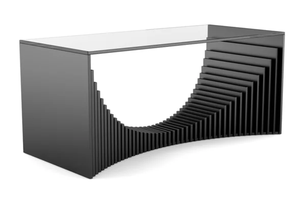 Beyaz arka plan üzerinde izole modern cam masa — Stok fotoğraf
