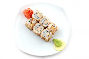 Sushi on white background clipart