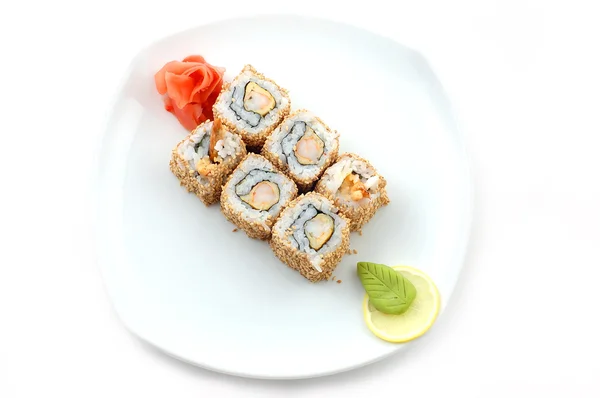 Sushi sobre fondo blanco —  Fotos de Stock