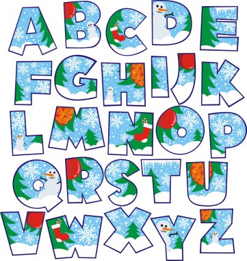 Christmas alphabet clipart