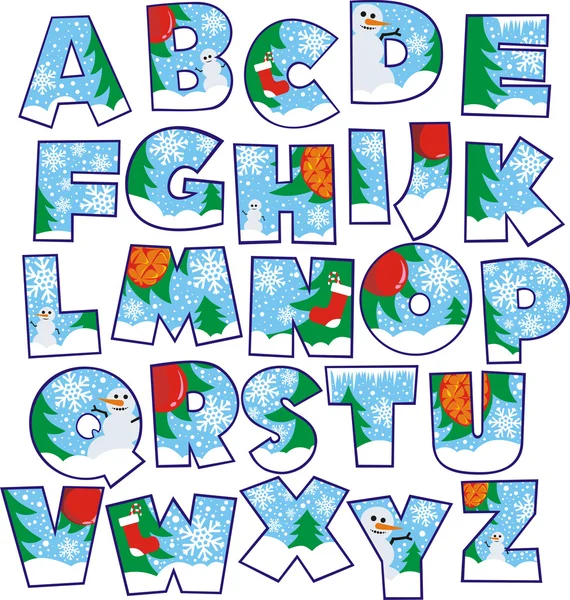 Χριστούγεννα αλφάβητο — Διανυσματικό Αρχείο