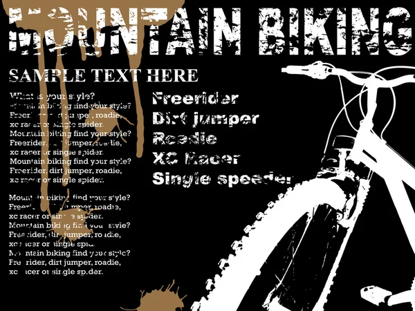 Flyer für Mountainbiker — Stockvektor