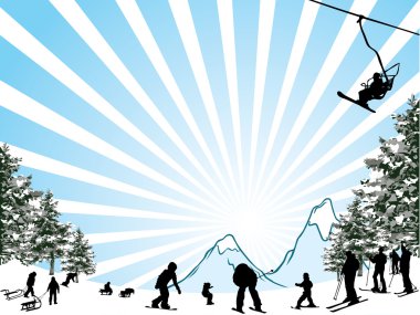 Ski resort clipart