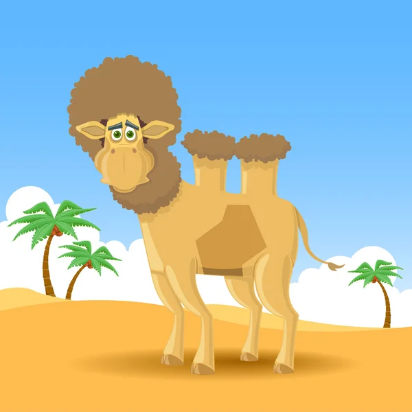 Camel in desert — Stock Vector
