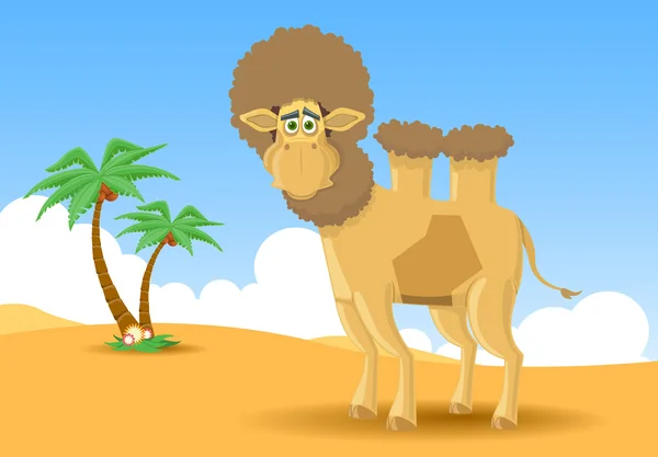 Camel in desert — Stock Vector