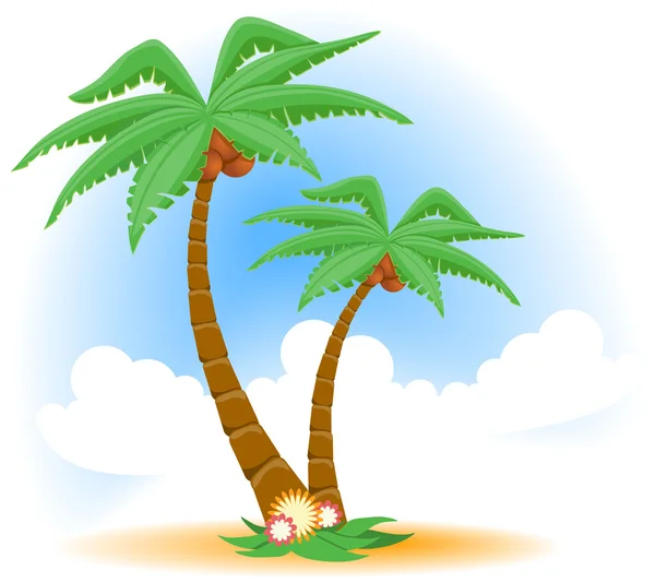 Deux palmiers — Image vectorielle