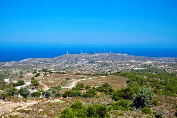 Windmühlen, Insel Kos — Stockfoto