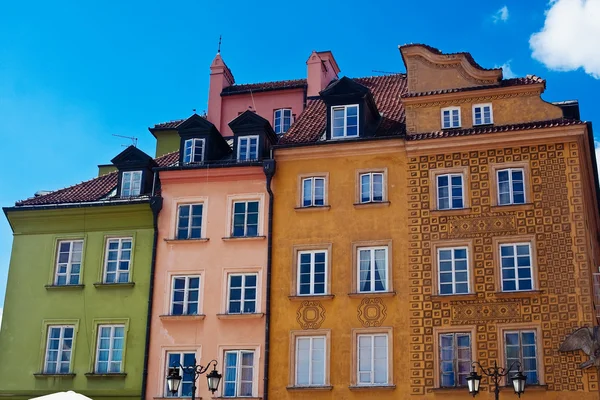 Varşova'daki renkli evleri — Stok fotoğraf
