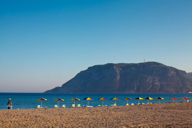 Beach Chairs And Parasols clipart