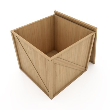 Wooden box container clipart