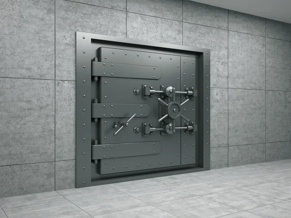Банковская металлическая дверь — стоковое фото