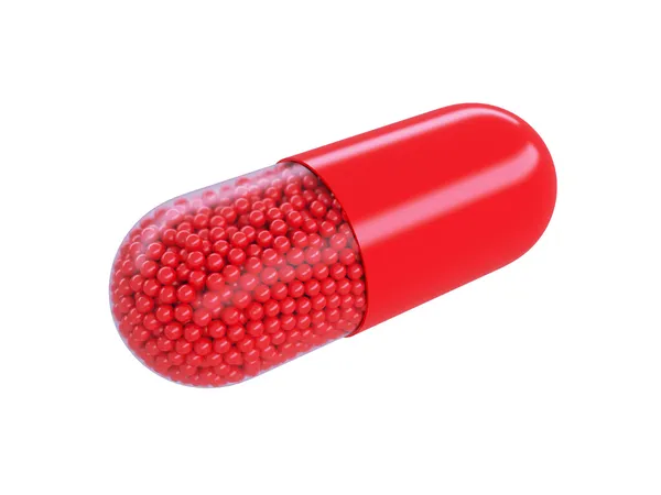 Comprimido vermelho — Fotografia de Stock