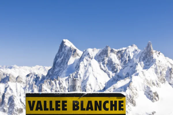 Vallee Blanche signboard — Stock Photo, Image