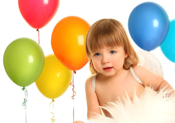 Angel with balloons — Stock Photo, Image