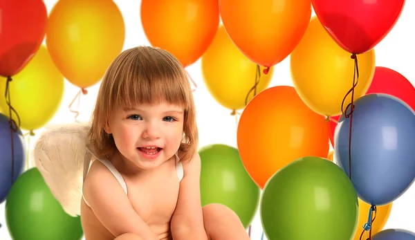 Angel with balloons — Stock Photo, Image
