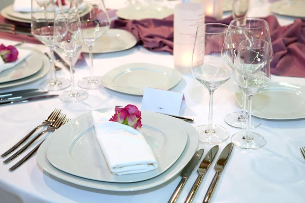 Elegante jantar de casamento detalhe — Fotografia de Stock