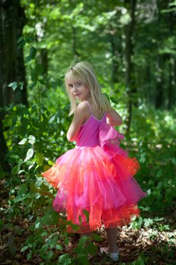 Little girl in fairy costume clipart