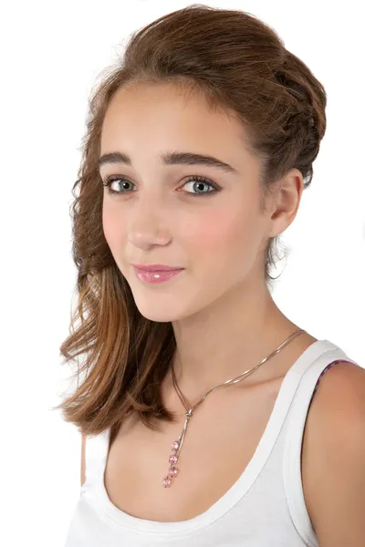 Adolescente chica usando maquillaje —  Fotos de Stock