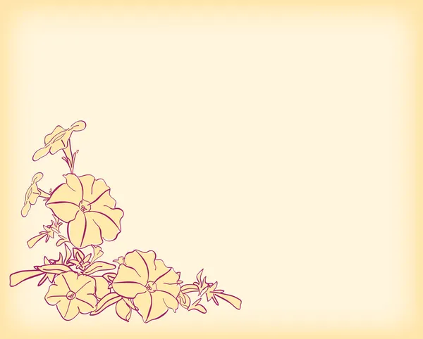 Carte lumineuse avec coin fleurs - vecteur — Image vectorielle