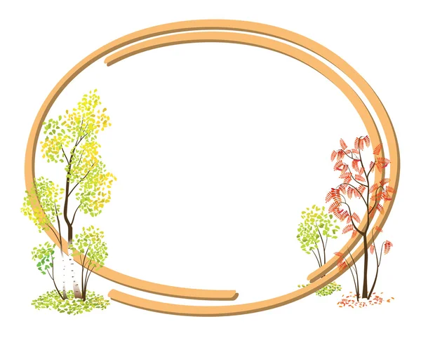 Осіння рамка з яскравими деревами - вектор — стоковий вектор