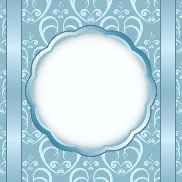 Cartão azul claro com padrão de luz e centro branco - eps —  Vetores de Stock