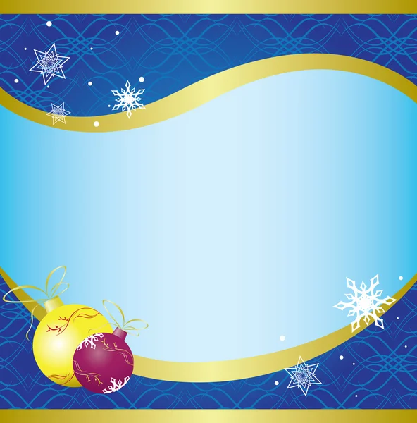 Weihnachtskarte mit blauem Muster - Vektor — Stockvektor