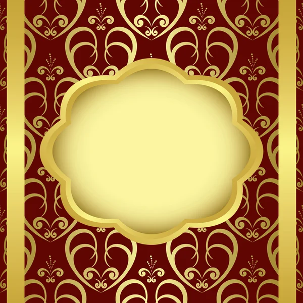 Marco con cintas y centro dorado - eps — Archivo Imágenes Vectoriales