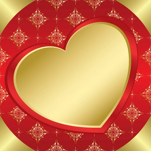 Cadre romantique vectoriel avec cœur et tracé — Image vectorielle