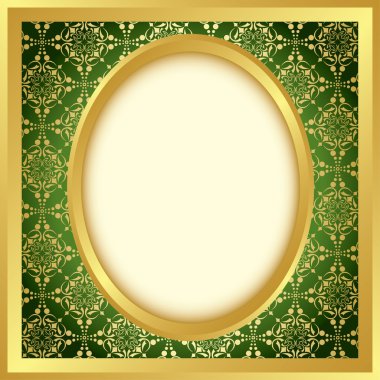 Golden frame with bright pattern - vector clipart