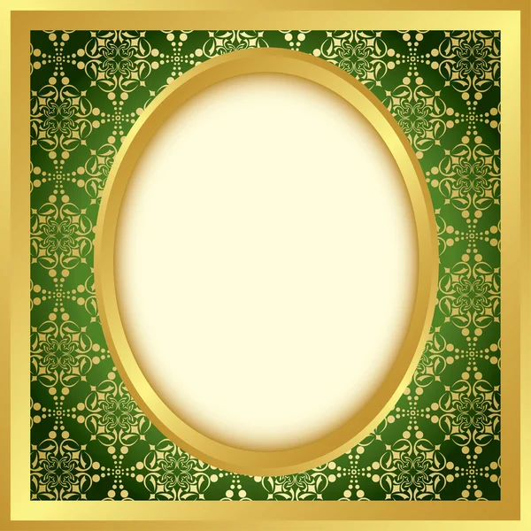 Golden frame with bright pattern - vector — Stock Vector
