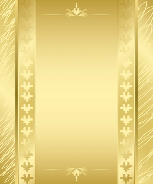 Moldura dourada vetorial com decorações douradas — Vetor de Stock